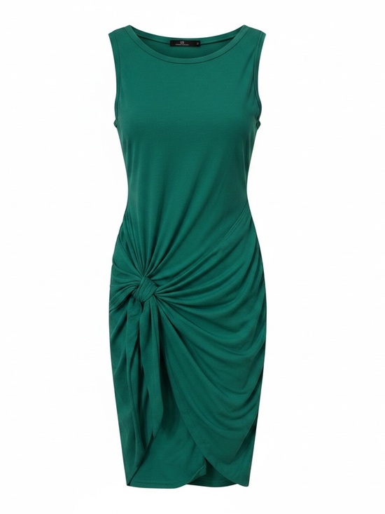 Dresses & Skirts - Sleeveless Knot-Front Green Dress